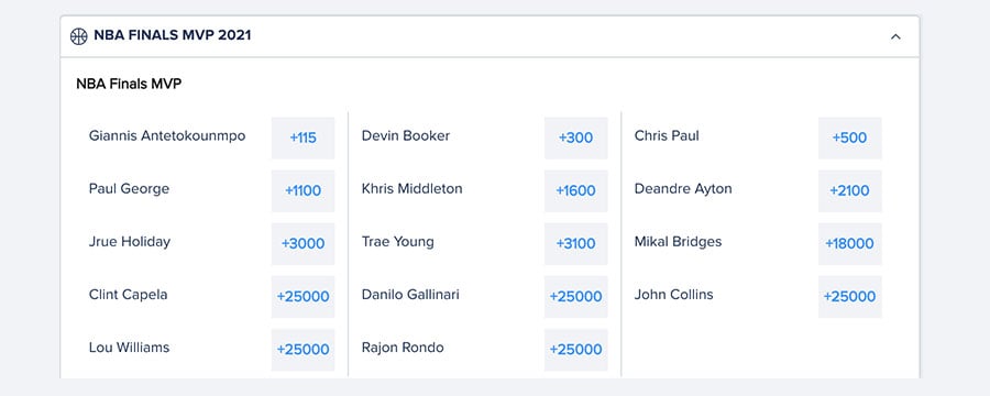 nba finals mvp odds from FanDuel