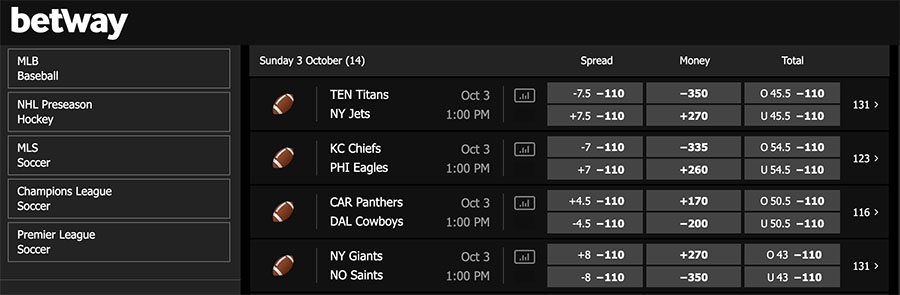 BetWay SportsBook Overview