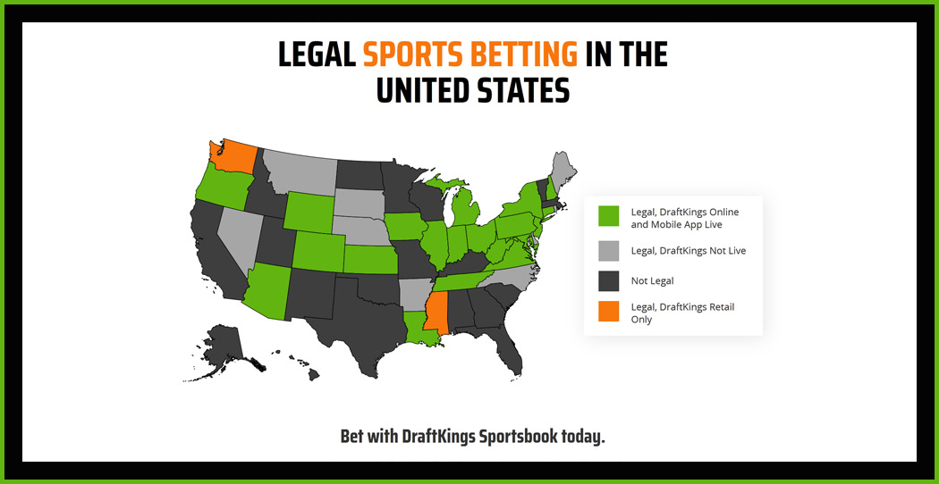 Legal DraftKings Sportsbook States