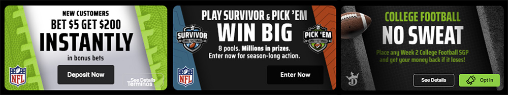 DraftKings Promo: NFL Week 7 Exlcusive Offer, Bet 5$ & Win 200$