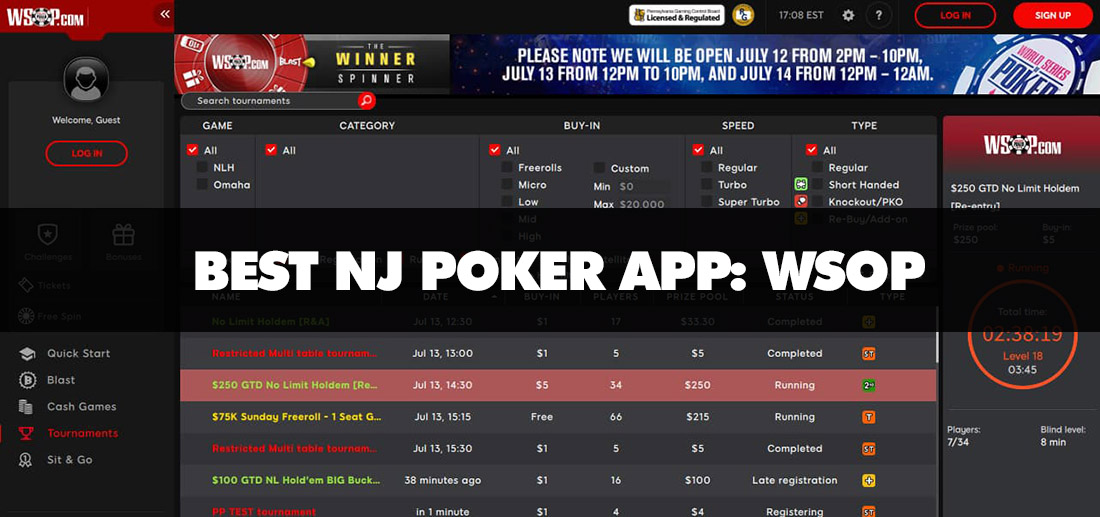 WSOP is Our Best Poker NJ Poker App for 2023