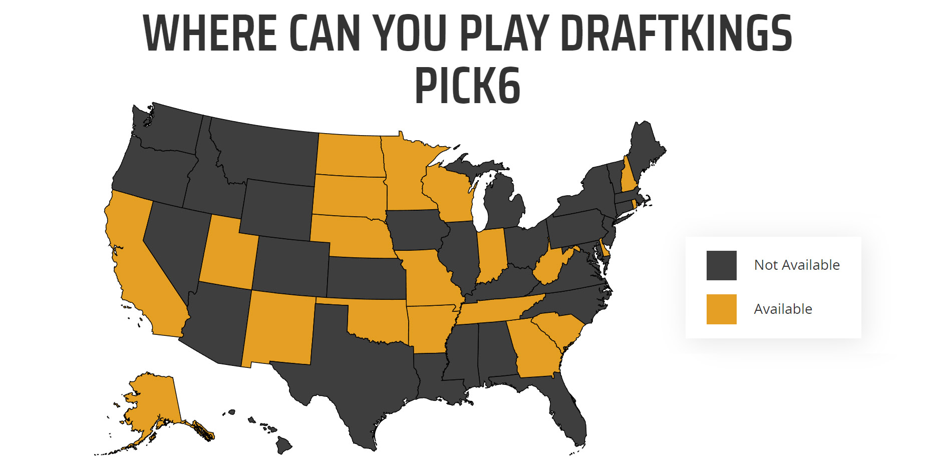 Where is DraftKings Pick 6 Available