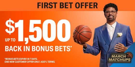 Up To $1500 in Bonus Bets Paid Back if your First Bet Does Not Win
