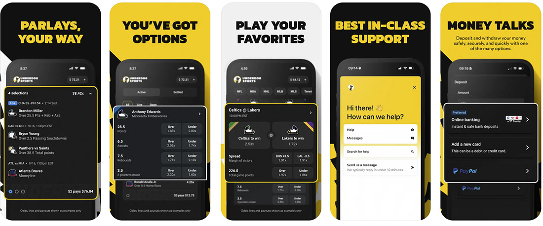 Underdog Sportsbook App Screenshots