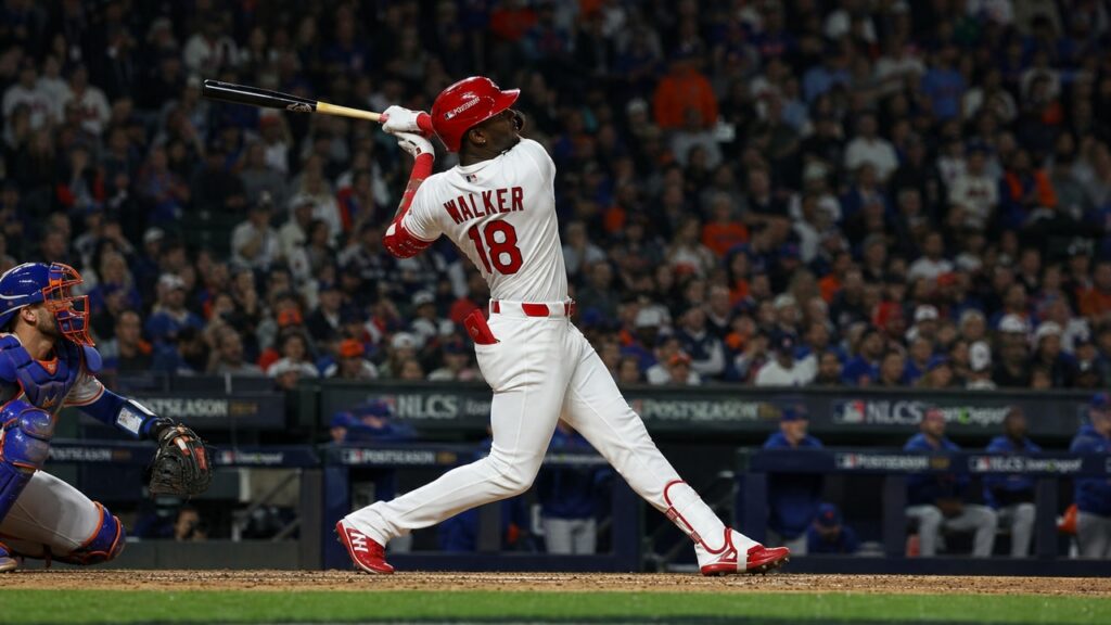 Jordan Walker batting for the St. Louis Cardinals at Citi Field