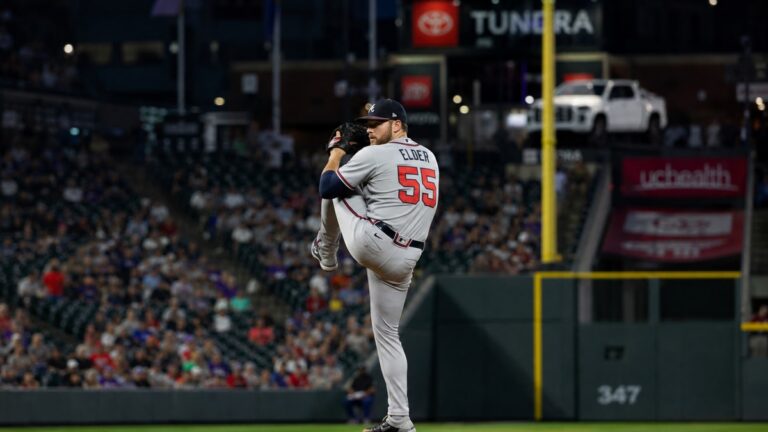 Bryce Elder in action for the Atlanta Braves